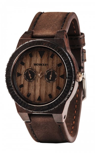 WEWOOD LEO LEATHER CHOCOLATE,Holzuhr,Armbanduhr,Herren,Lederarmband,Unikat,chocolate