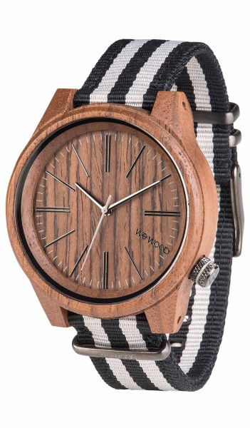 WEWOOD TORPEDO NUT GREY,Walnussholz,gestreiftes Nylonarmband,unisex,Holzuhr,Armbanduhr