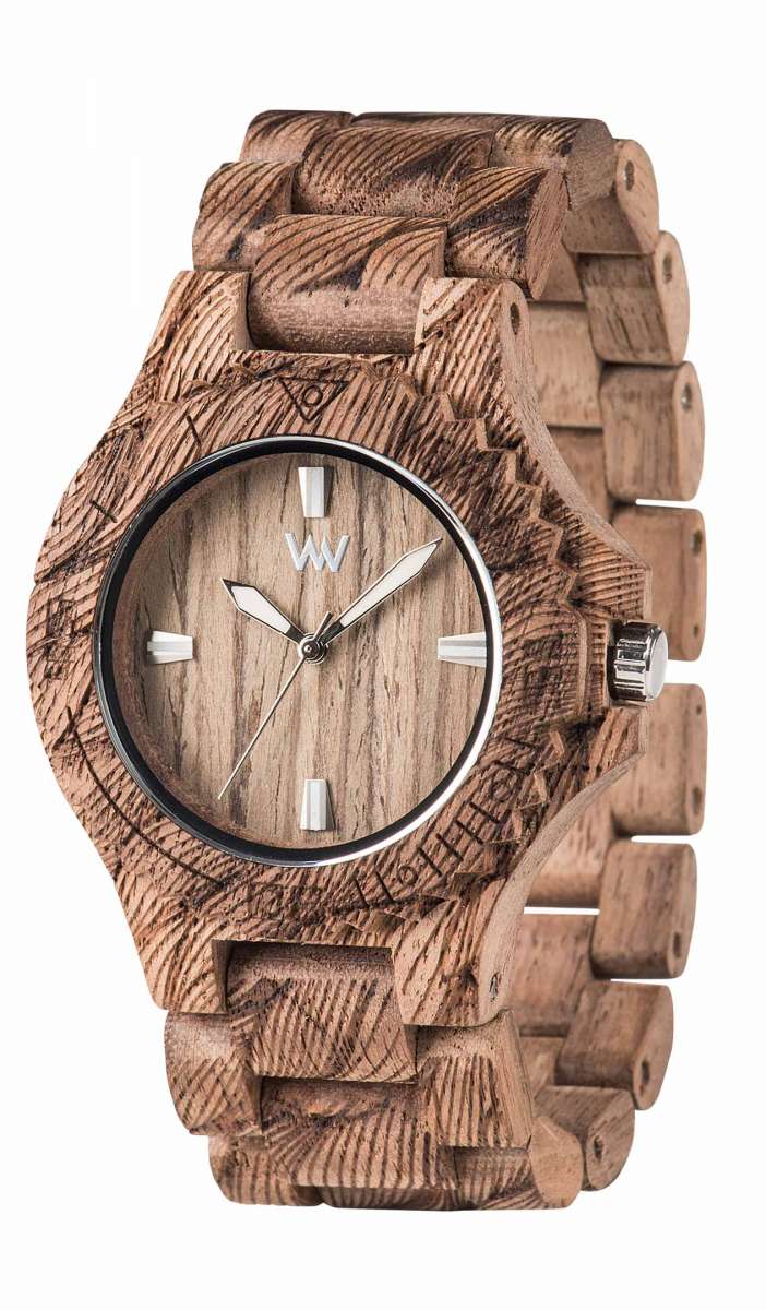 Holzuhr DATE WAVES NUT ROUGH von WEWOOD jede Armbanduhr ein Unikat